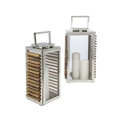 KARE Design Lanternes Lamella Set De 2 ^ Bougeoir & Lanterne