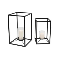 KARE Design Lanternes Lito Noires Set De 2 ^ Bougeoir & Lanterne