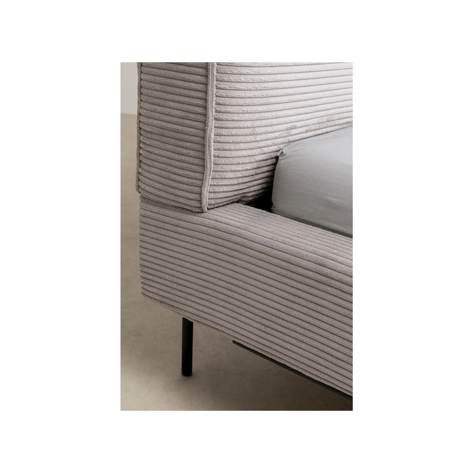 KARE Design Lit East Side Cord Côtelé Gris ^ Lit