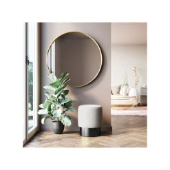 KARE Design Miroir Curve Rond Laiton 100cm ^ Miroir
