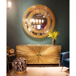 KARE Design Miroir Solare Doré 132cm ^ Miroir