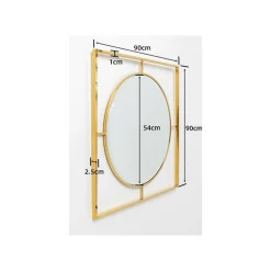 KARE Design Miroir Stanford 90x90cm Doré ^ Miroir