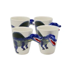 KARE Design Mugs Dinosaure Bleu Set De 4 ^ Vaisselle