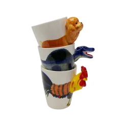 KARE Design Mugs Dinosaure Bleu Set De 4 ^ Vaisselle