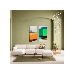 KARE Design Peinture Frame Abstract Shapes Orange 73x143cm ^ Tableau