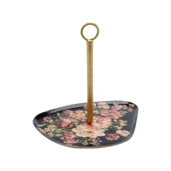 KARE Design Plateau Noir Et Doré Fleurs Roses ^ Vaisselle