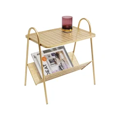 KARE Design Porte-magazines Doré 53cm ^ Table D'Appoint & De Chevet