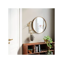KARE Design Portemanteau Miroir Tristan 65cm Doré ^ Portemanteau|Miroir