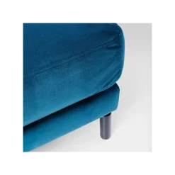 KARE Design Repose-pieds Lullaby Velours Bleu Pétrole ^ Tabouret & Pouf