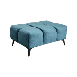 KARE Design Repose-pieds Nia Velours Bleu ^ Tabouret & Pouf