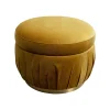 KARE Design Repose-pieds Nube Velours Jaune ^ Tabouret & Pouf