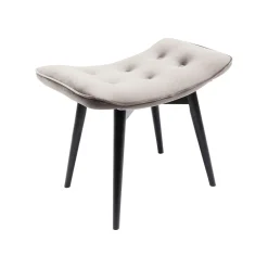 KARE Design Repose-pieds Vicky Velours Gris ^ Tabouret & Pouf