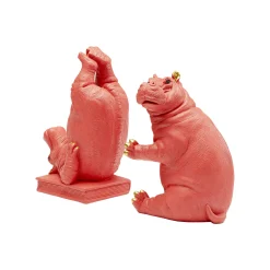 KARE Design Serre-livres Hippopotames Roses Set De 2 ^ Serrelivres