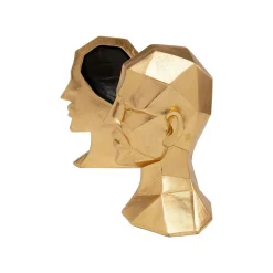KARE Design Serre-livres Visage Doré Set De 2 ^ Serrelivres