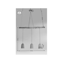 KARE Design Suspension Dining Concrete 3 Grise ^ Lustre & Suspension