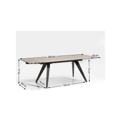 KARE Design Table à Rallonges Amsterdam 240x90cm ^ Table