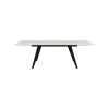 KARE Design Table à Rallonges Amsterdam 240x90cm Effet Marbre Blanc ^ Table