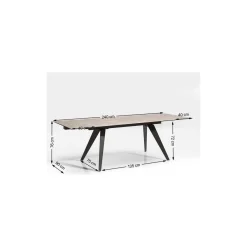 KARE Design Table à Rallonges Amsterdam 240x90cm Effet Marbre Blanc ^ Table