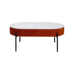 KARE Design Table Basse Coffre Ballabile Orange Effet Marbre Blanc ^ Table Basse