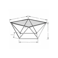 KARE Design Table Basse Cristallo 80x80cm Argentée ^ Table Basse