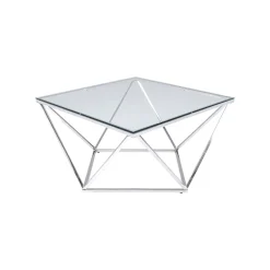 KARE Design Table Basse Cristallo 80x80cm Argentée ^ Table Basse