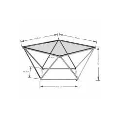 KARE Design Table Basse Cristallo 80x80cm Noire ^ Table Basse