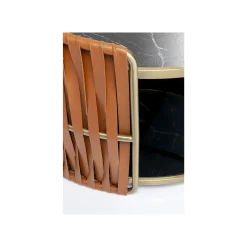 KARE Design Table Basse Effet Marbre Noir Double 86cm ^ Table Basse