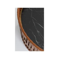 KARE Design Table Basse Effet Marbre Noir Double 86cm ^ Table Basse