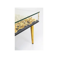 KARE Design Table Basse Fleurs Dorées 3D 120x60cm ^ Table Basse