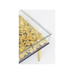 KARE Design Table Basse Fleurs Dorées 3D 120x60cm ^ Table Basse