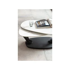 KARE Design Table Basse Franklin Effet Marbre Blanc ^ Table Basse