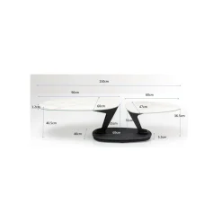 KARE Design Table Basse Franklin Effet Marbre Blanc ^ Table Basse