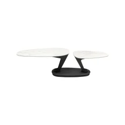KARE Design Table Basse Franklin Effet Marbre Blanc ^ Table Basse