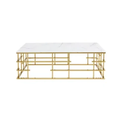 KARE Design Table Basse Rome 130x70cm Blanc Et Or ^ Table Basse