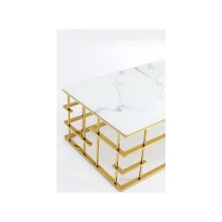 KARE Design Table Basse Rome 130x70cm Blanc Et Or ^ Table Basse