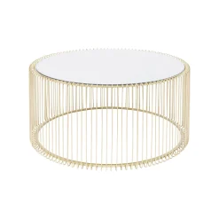 KARE Design Table Basse Ronde Wire 80cm Laiton ^ Table Basse