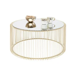 KARE Design Table Basse Ronde Wire 80cm Laiton ^ Table Basse