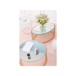 KARE Design Table Basse Ronde Wire 80cm Laiton ^ Table Basse