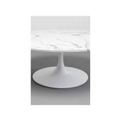 KARE Design Table Basse Schickeria Effet Marbre Blanc 110cm ^ Table Basse