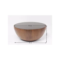 KARE Design Table Basse Tear Drops 80cm Noyer ^ Table Basse