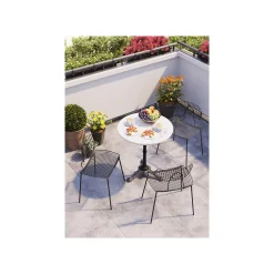 KARE Design Table Bistrot Ronde 60cm Marbre Blanc ^ Table