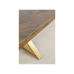 KARE Design Table Conley Cross 180x90cm Pieds Laiton ^ Table