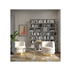 KARE Design Table D'appoint Beam Dorée Marbre Blanc 32cm ^ Table D'Appoint & De Chevet