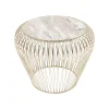 KARE Design Table D'appoint Beam Dorée Marbre Gris 43cm ^ Table D'Appoint & De Chevet