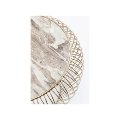 KARE Design Table D'appoint Beam Dorée Marbre Gris 43cm ^ Table D'Appoint & De Chevet