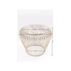 KARE Design Table D'appoint Beam Dorée Marbre Gris 43cm ^ Table D'Appoint & De Chevet