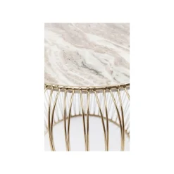 KARE Design Table D'appoint Beam Dorée Marbre Gris 43cm ^ Table D'Appoint & De Chevet