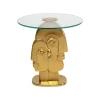 KARE Design Table D'appoint Deux Visages Dorés 55cm ^ Table D'Appoint & De Chevet