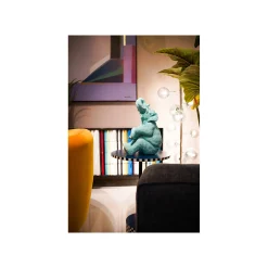KARE Design Table D'appoint Domero Checkers 40cm Bleue ^ Table D'Appoint & De Chevet