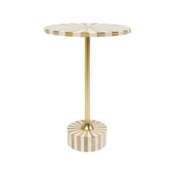 KARE Design Table D'appoint Domero Cirque 40cm Blanche Et Dorée ^ Table D'Appoint & De Chevet